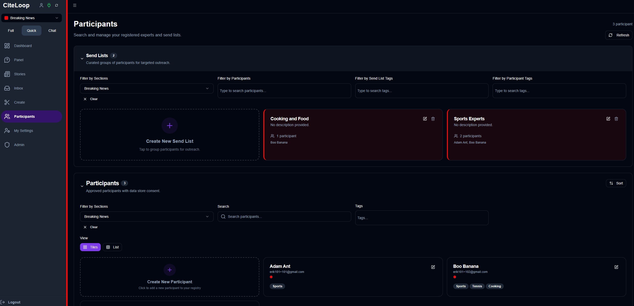 Community segment operations. Target outreach by audience segment and profile tags.